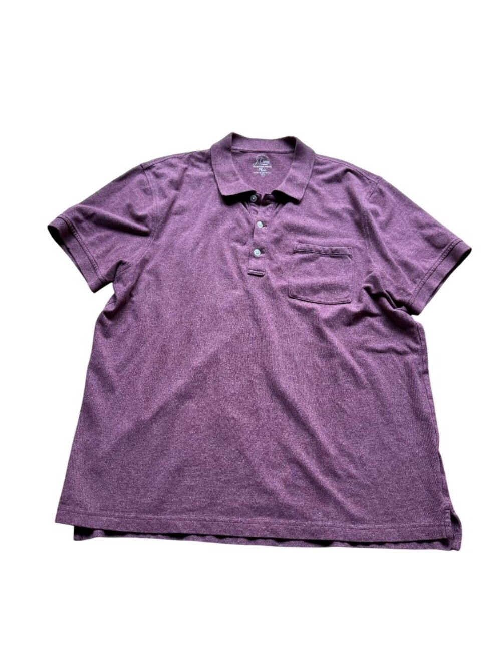 J. Crew Mens Size L Burgundy Stretch Pique Knit Short Sleeve Polo Shirt Top